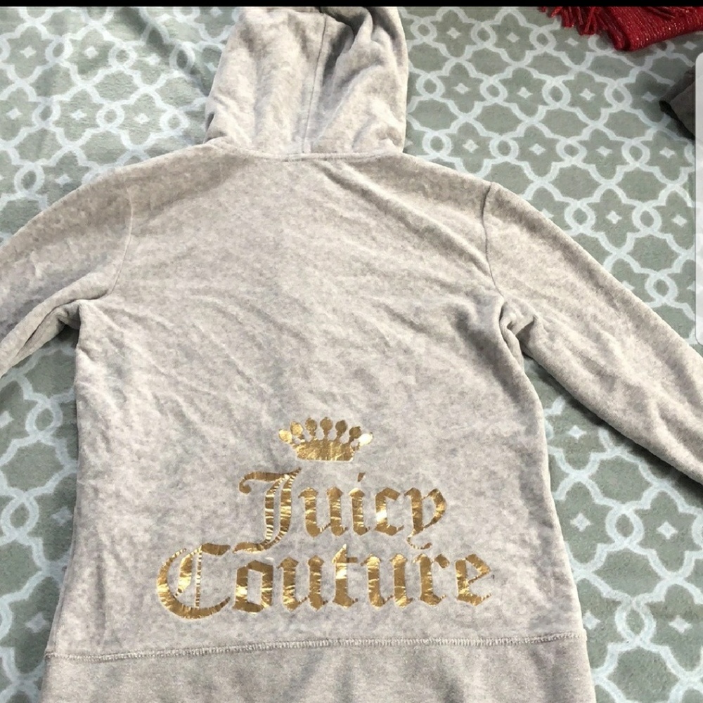 Juicy Couture Gray Hoodie with Gold Logo